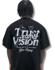 CROPPED OVERSIZED TEE BLACK- VISION