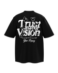 CROPPED OVERSIZED TEE BLACK- VISION