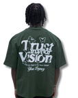 CROPPED OVERSIZED TEE GREEN -VISION